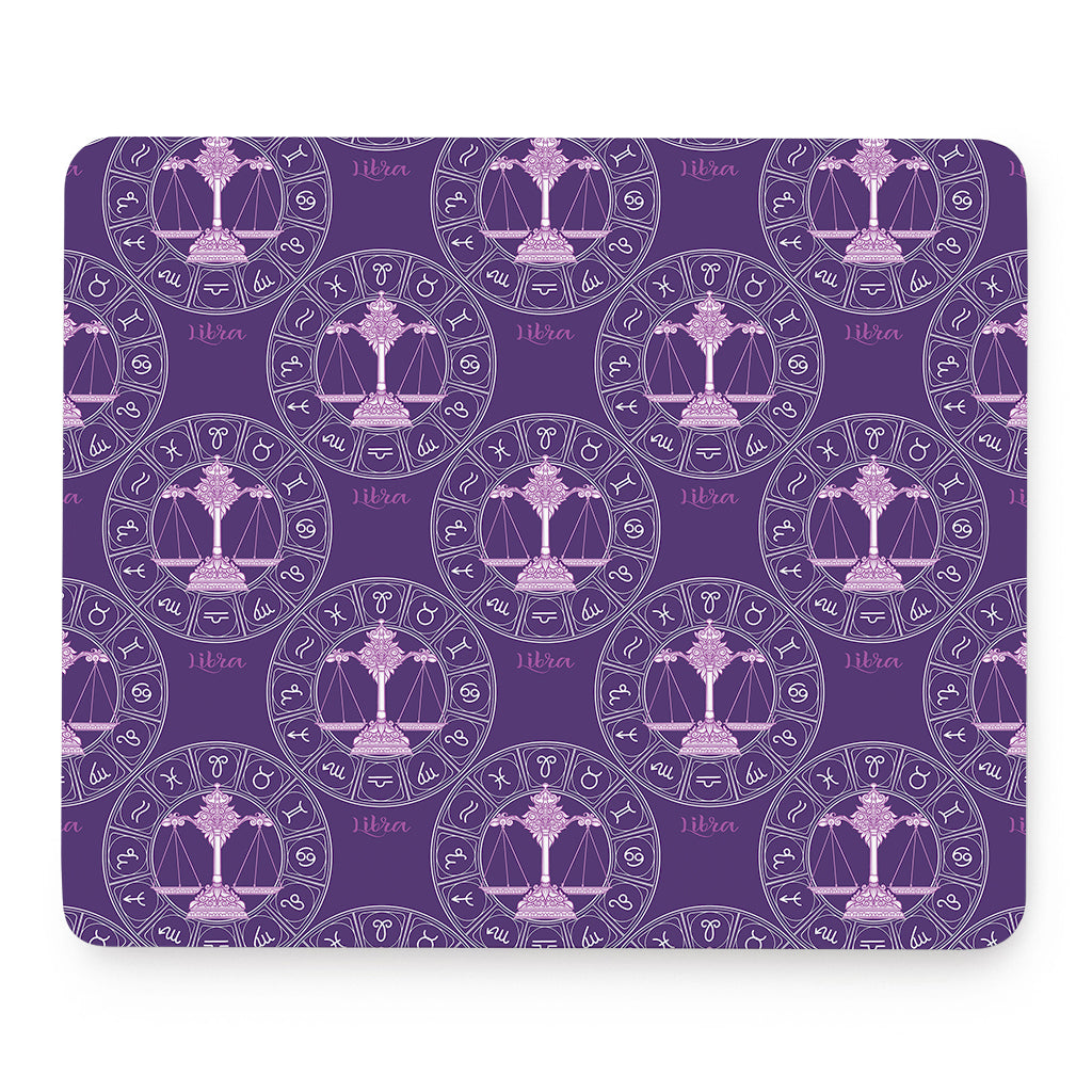Purple Libra Zodiac Pattern Print Mouse Pad