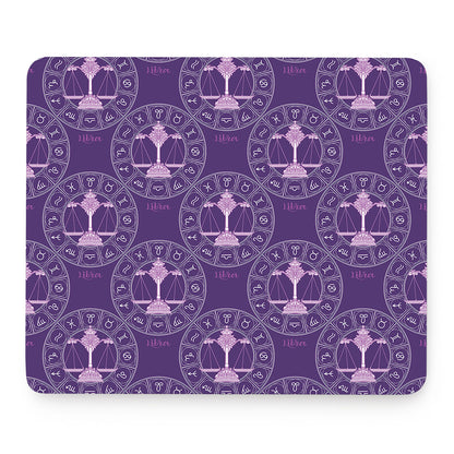Purple Libra Zodiac Pattern Print Mouse Pad