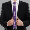 Purple Libra Zodiac Pattern Print Necktie