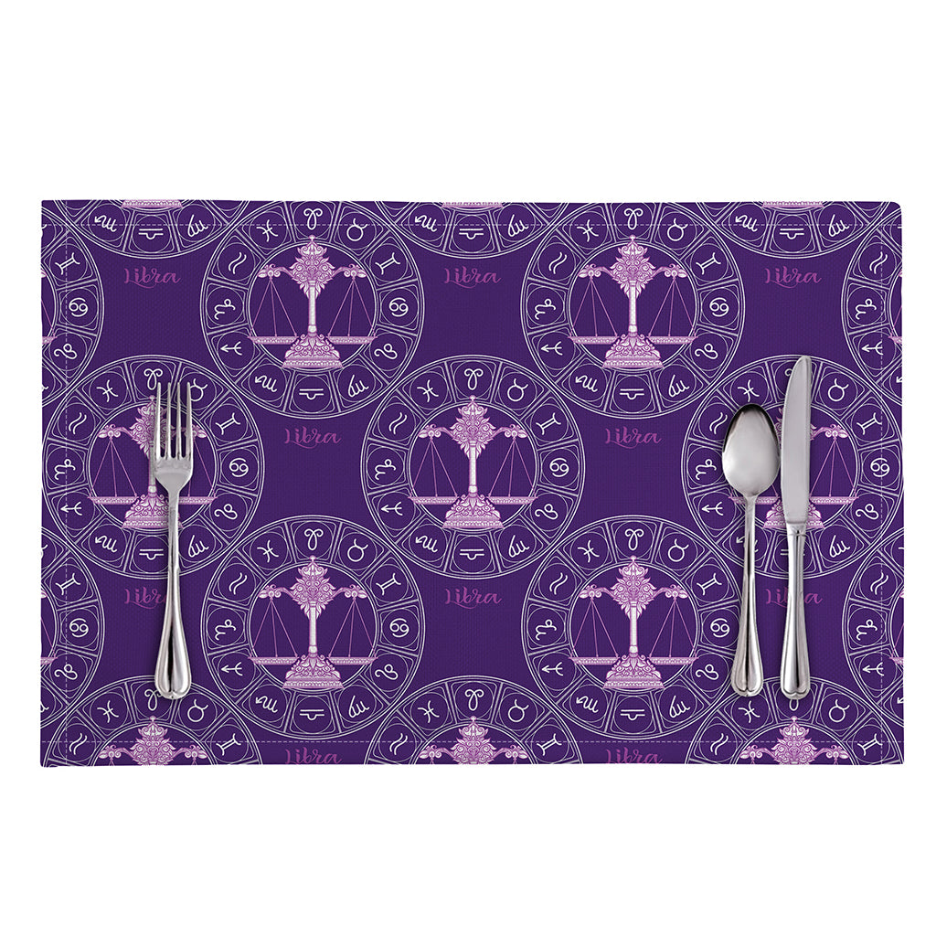 Purple Libra Zodiac Pattern Print Placemat