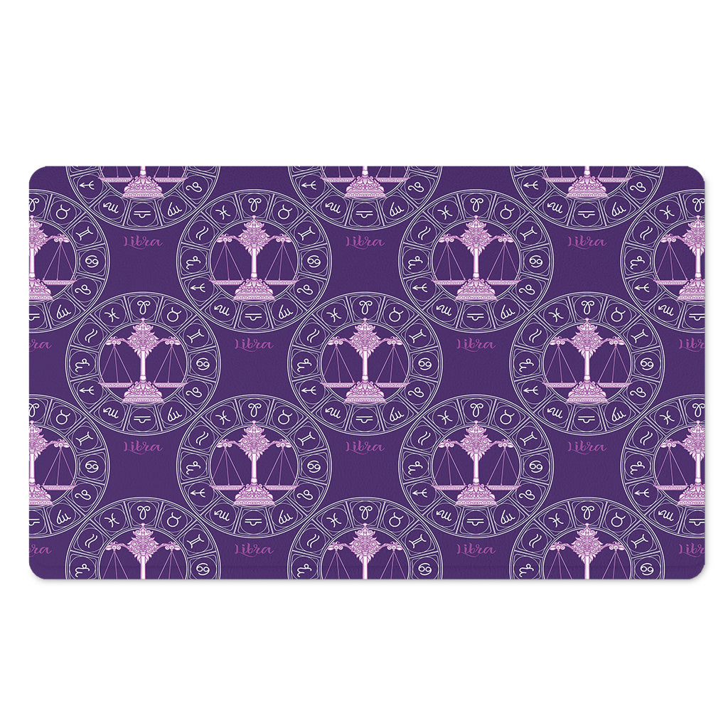 Purple Libra Zodiac Pattern Print Polyester Doormat