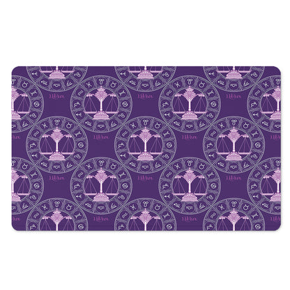Purple Libra Zodiac Pattern Print Polyester Doormat