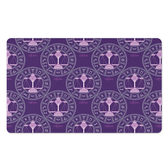 Purple Libra Zodiac Pattern Print Polyester Doormat