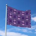 Purple Libra Zodiac Pattern Print Polyester Flag