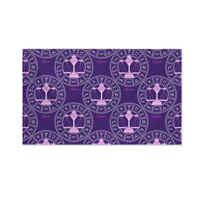Purple Libra Zodiac Pattern Print Polyester Flag