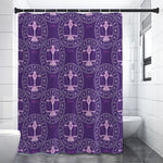 Purple Libra Zodiac Pattern Print Premium Shower Curtain