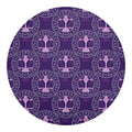 Purple Libra Zodiac Pattern Print Round Blanket
