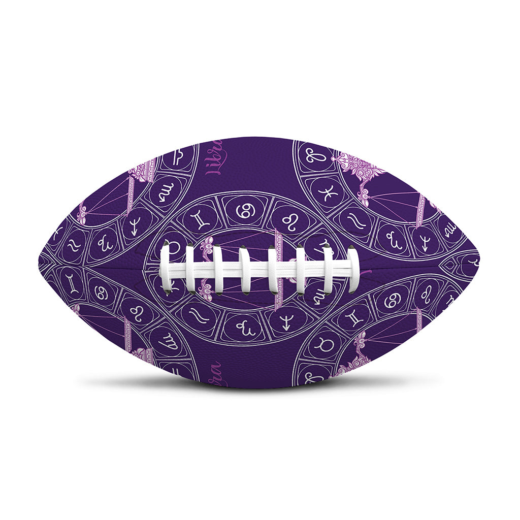 Purple Libra Zodiac Pattern Print Rugby Ball