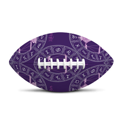 Purple Libra Zodiac Pattern Print Rugby Ball