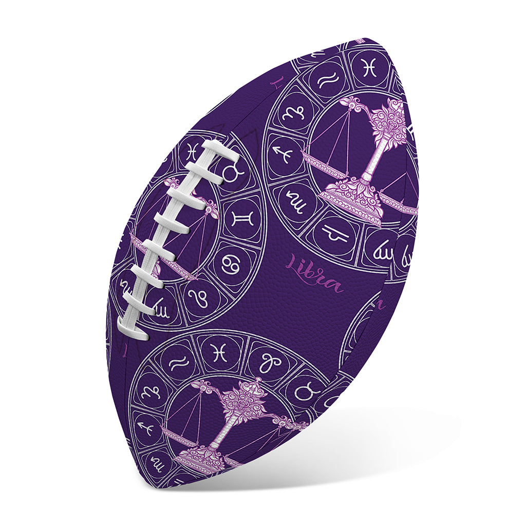 Purple Libra Zodiac Pattern Print Rugby Ball