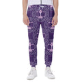 Purple Libra Zodiac Pattern Print Joggers
