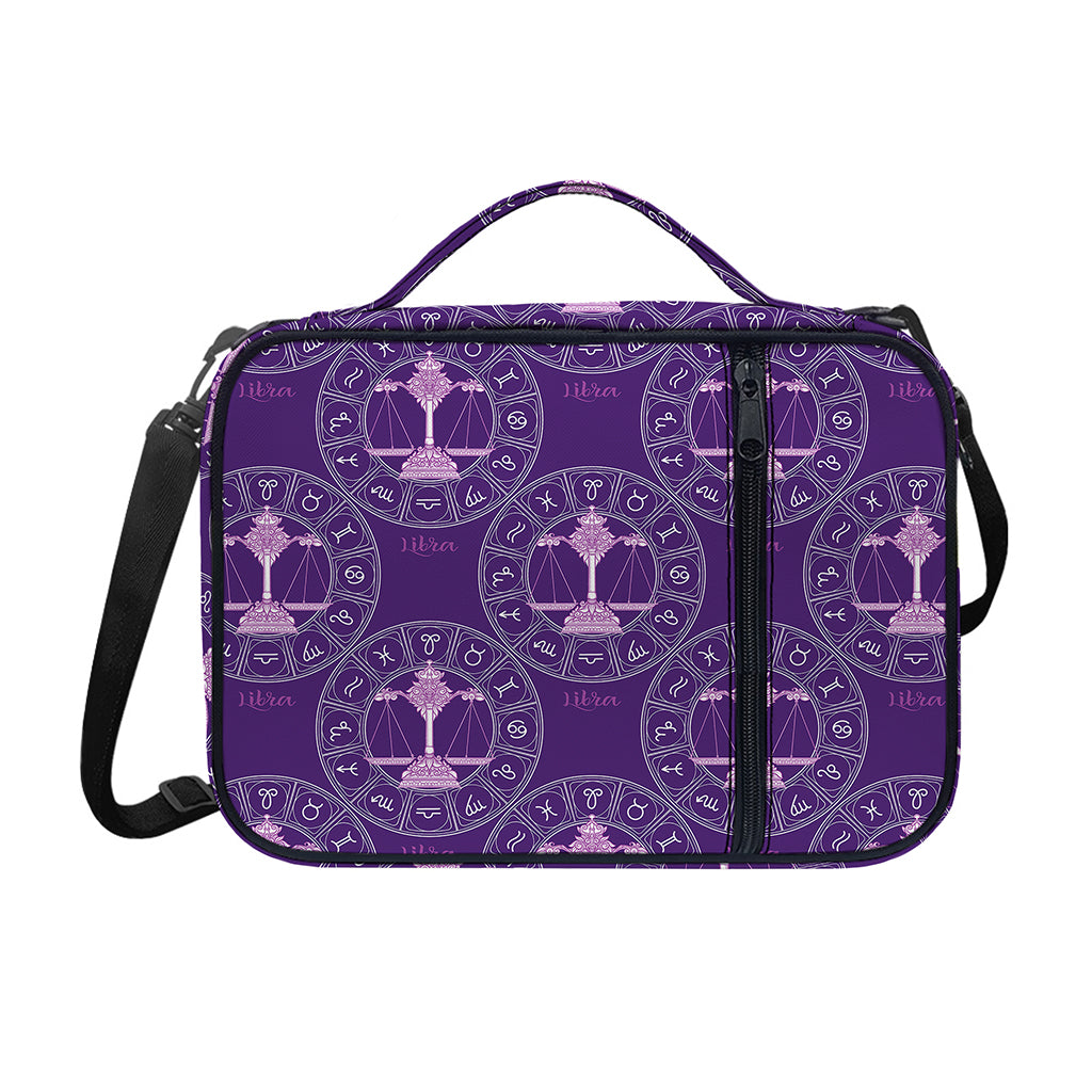 Purple Libra Zodiac Pattern Print Shoulder Strap Bible Bag