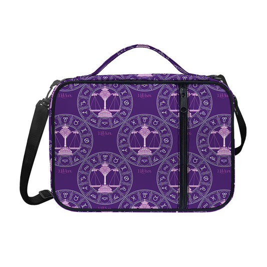 Purple Libra Zodiac Pattern Print Shoulder Strap Bible Bag