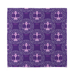 Purple Libra Zodiac Pattern Print Silk Bandana