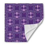 Purple Libra Zodiac Pattern Print Silk Bandana