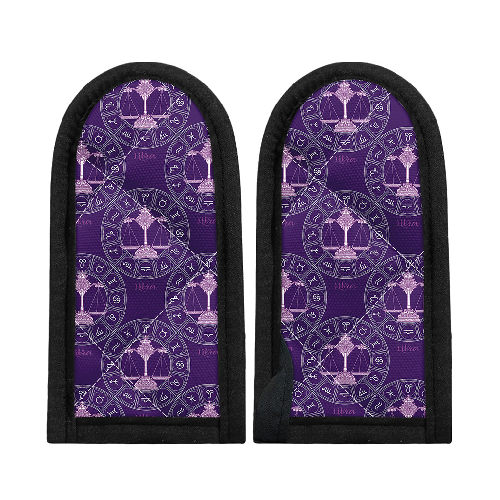 Purple Libra Zodiac Pattern Print Skillet Handle Cover