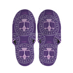 Purple Libra Zodiac Pattern Print Slippers