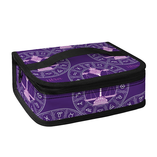 Purple Libra Zodiac Pattern Print Small Lunch Bag