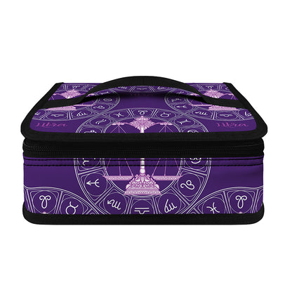 Purple Libra Zodiac Pattern Print Small Lunch Bag