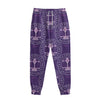 Purple Libra Zodiac Pattern Print Sweatpants