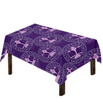 Purple Libra Zodiac Pattern Print Tablecloth
