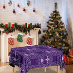 Purple Libra Zodiac Pattern Print Tablecloth