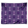 Purple Libra Zodiac Pattern Print Tapestry