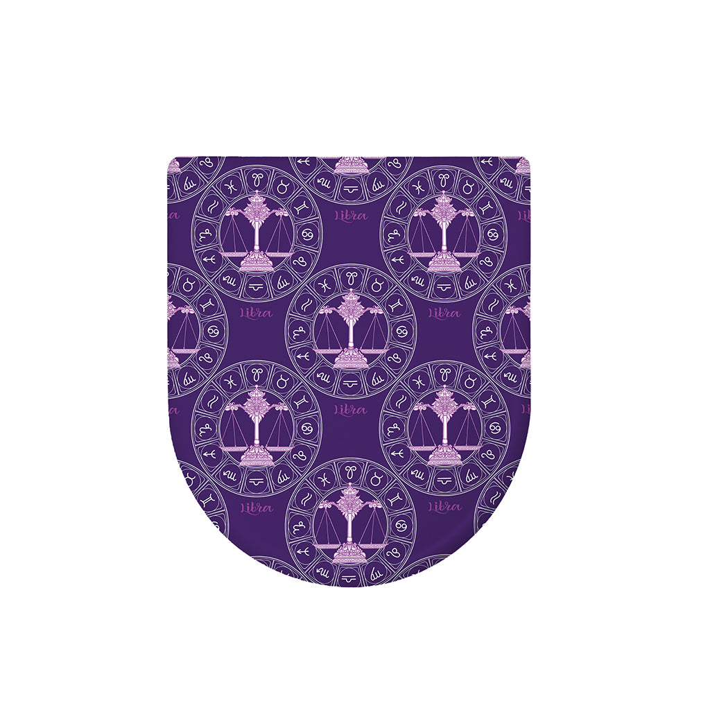 Purple Libra Zodiac Pattern Print Toilet Lid Cover