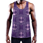 Purple Libra Zodiac Pattern Print Training Tank Top