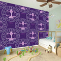 Purple Libra Zodiac Pattern Print Wall Sticker