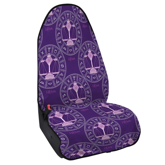 Purple Libra Zodiac Pattern Print Waterproof Car Seat Cover