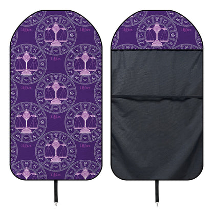 Purple Libra Zodiac Pattern Print Waterproof Car Seat Cover