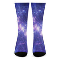 Purple Light Circle Galaxy Space Print Crew Socks