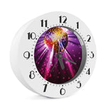 Purple Light Disco Ball Print Alarm Clock