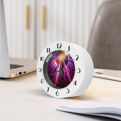 Purple Light Disco Ball Print Alarm Clock