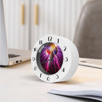 Purple Light Disco Ball Print Alarm Clock