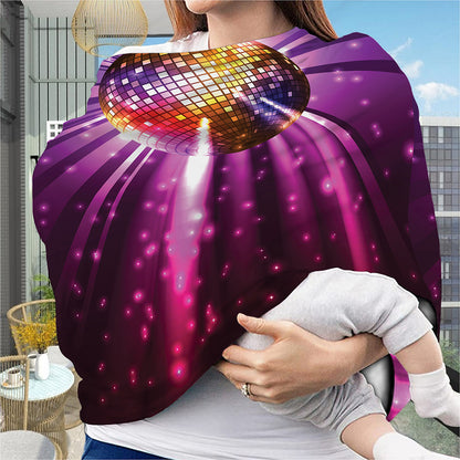 Purple Light Disco Ball Print Baby Seat Cover