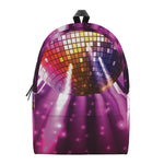 Purple Light Disco Ball Print Backpack