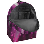 Purple Light Disco Ball Print Backpack