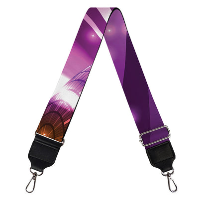 Purple Light Disco Ball Print Bag Strap