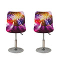 Purple Light Disco Ball Print Bar Stool Covers