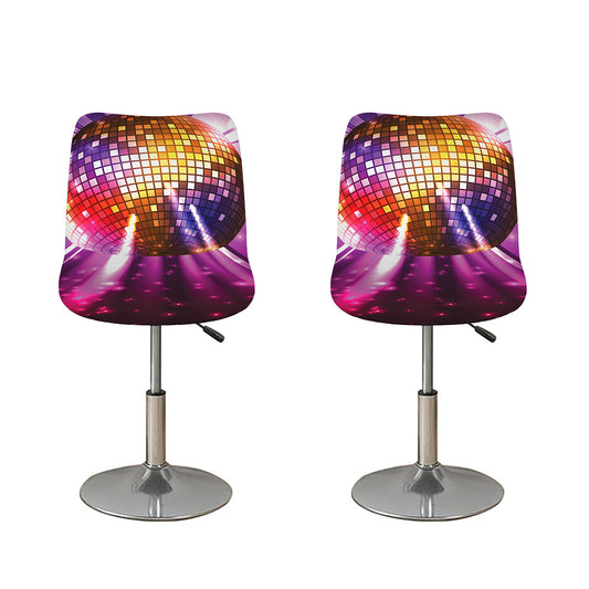 Purple Light Disco Ball Print Bar Stool Covers
