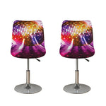 Purple Light Disco Ball Print Bar Stool Covers