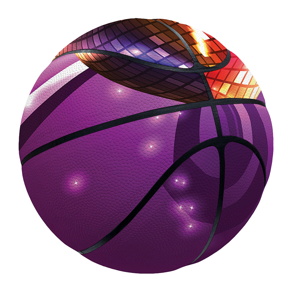 Purple Light Disco Ball Print Basketball