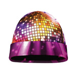 Purple Light Disco Ball Print Beanie