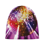 Purple Light Disco Ball Print Beanie