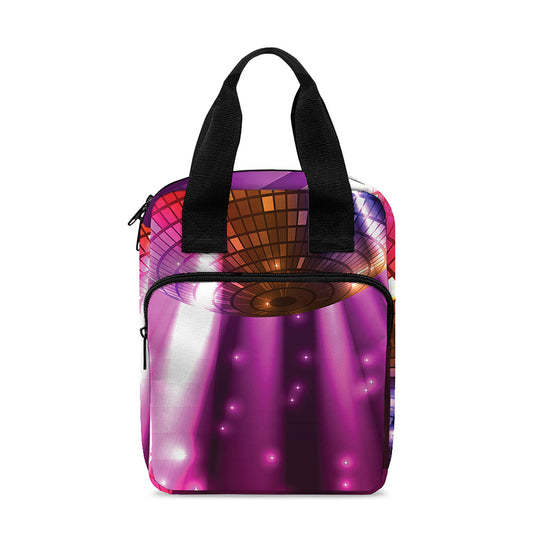 Purple Light Disco Ball Print Bible Tote Bag