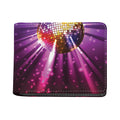 Purple Light Disco Ball Print Bifold Wallet