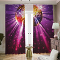 Purple Light Disco Ball Print Dimout Pencil Pleat Curtains