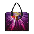Purple Light Disco Ball Print Canvas Tote Bag